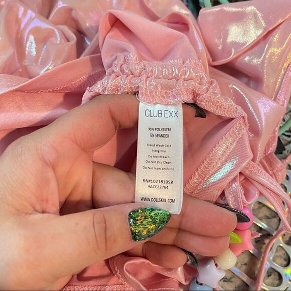 NWT xx Club Ex one night only shimmer beaded halter top Sz L - Picture 3 of 10